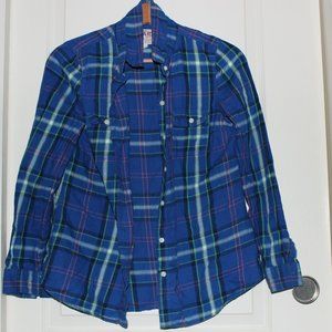 Old Navy Blue Plaid Flannel